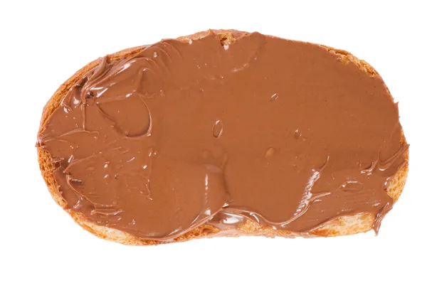 Pão fresco com pasta de chocolate — Fotografia de Stock