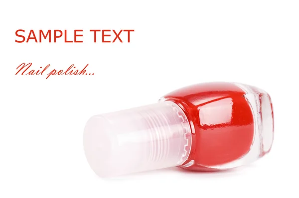 Red nail polish isolated on a white background — Stock Photo, Image