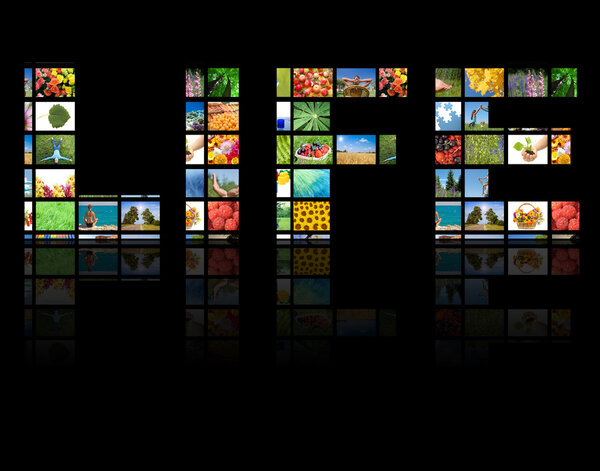 TV panels. Television production technology concept