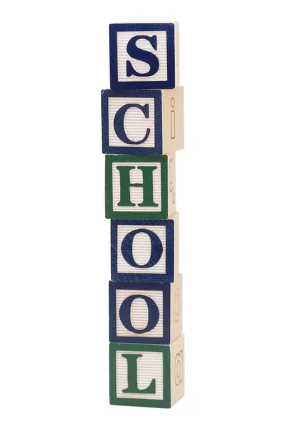 Kostki z literami wyizolowanymi na białym tle — Zdjęcie stockowe