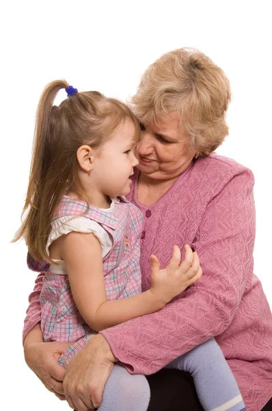 La anciana con la nieta — Foto de Stock