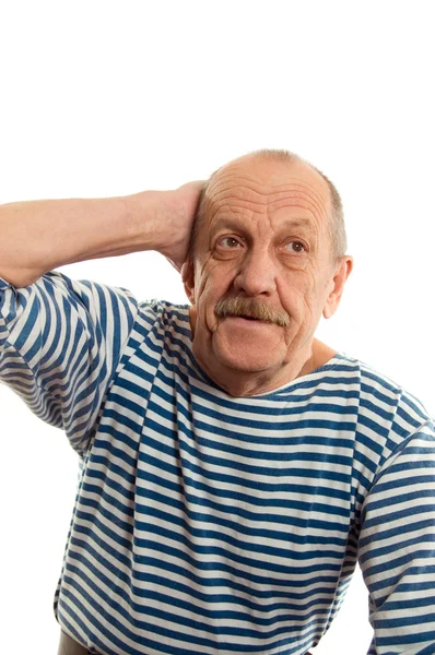 Az idős ember elszigetelt fehér background — Stock Fotó