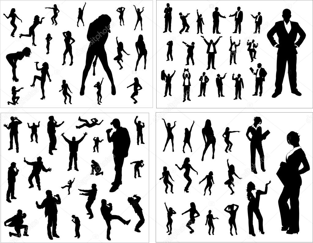 Set of silhouettes