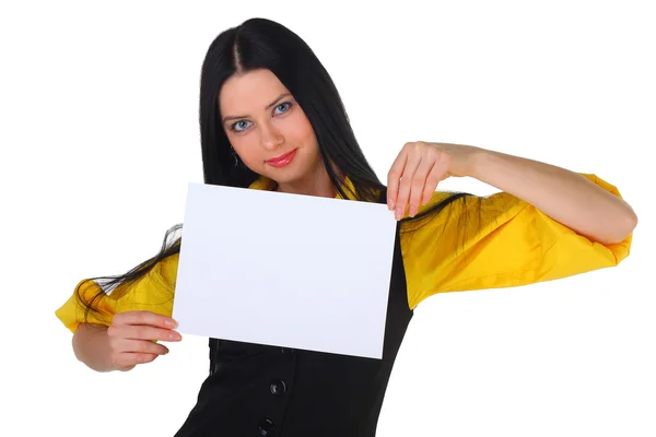 Reklam formu ile iş kız — Stok fotoğraf
