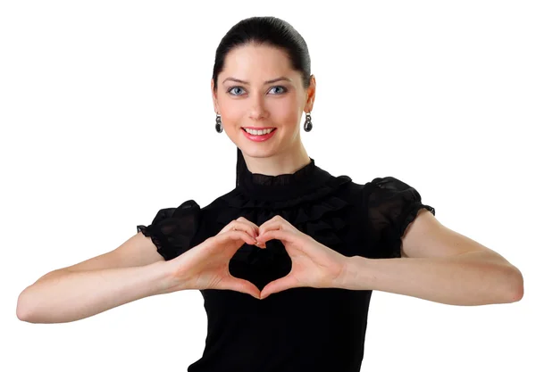 Form of heart shaped by the hands — Stock Photo, Image
