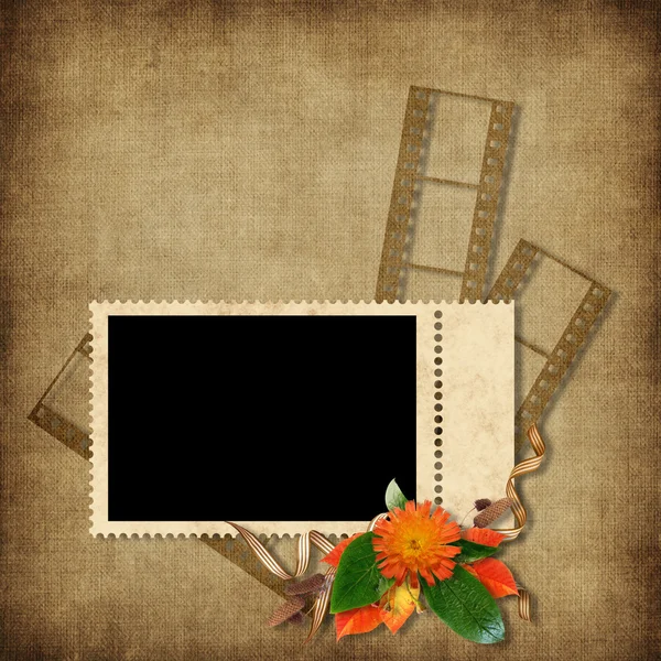 Tarjeta para las vacaciones con hojas de otoño —  Fotos de Stock