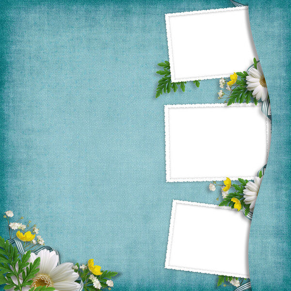 Card for the holiday with flowers