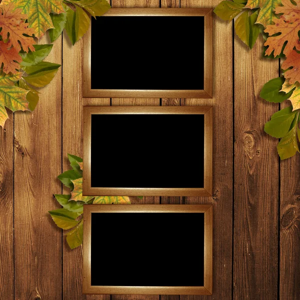 Tarjeta para las vacaciones con hojas de otoño — Foto de Stock