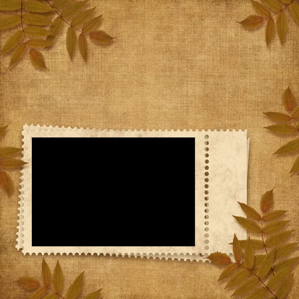 Картка на свято з осіннім листям — стокове фото