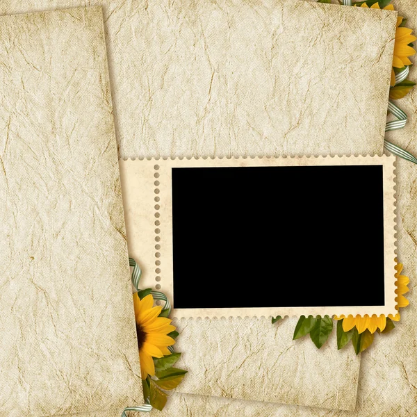 Картка на свято з осіннім листям — стокове фото