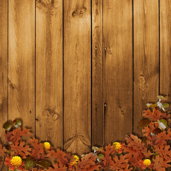 Kaart voor de vakantie met herfst bladeren — Stockfoto