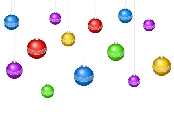 Cartão para o feriado com bolas no fundo branco — Fotografia de Stock