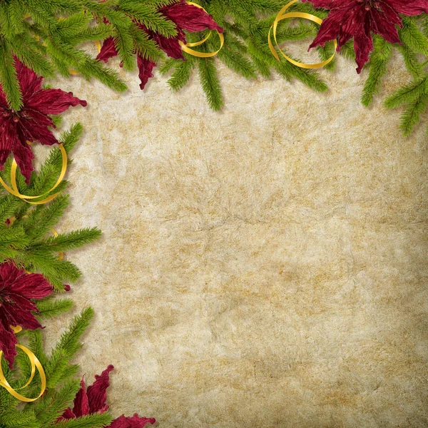 Картка на свято з гілками і квіткою на абстрактному ба — стокове фото