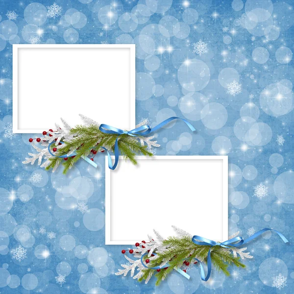 Cartão para o feriado com ramos no fundo abstrato — Fotografia de Stock