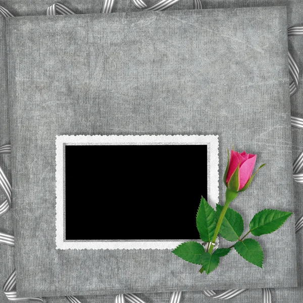 复古卡假期与抽象背景上的玫瑰 — 图库照片