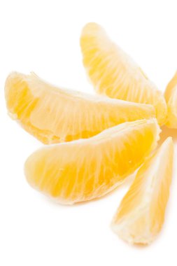 Closeup view of tangerine sections isolated on the white clipart