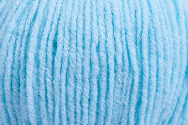Macro Vista Lana Blu Palla Texture — Foto Stock
