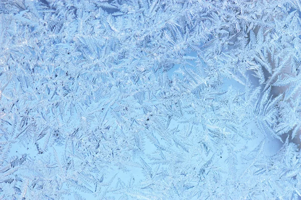 Winterlicher Raureif Auf Einem Fenster — Stockfoto