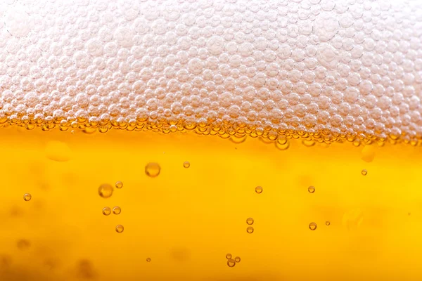 Oranje Bier Witte Schuim Achtergrond Close Weergave — Stockfoto