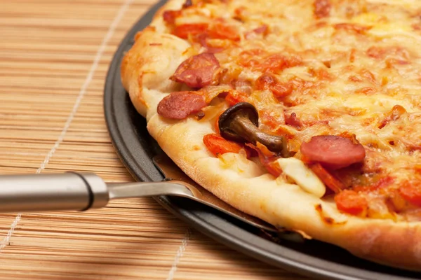 Egy szelet pizza. — Stock Fotó