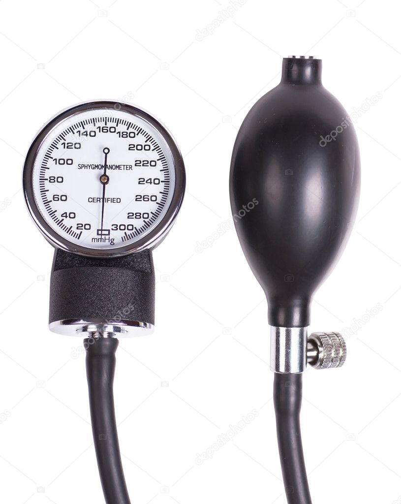 Medical instrument manometer on the white background