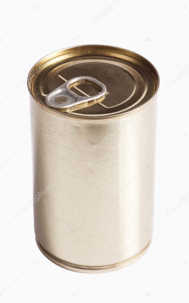Studio shot of tin can isolated on the white background