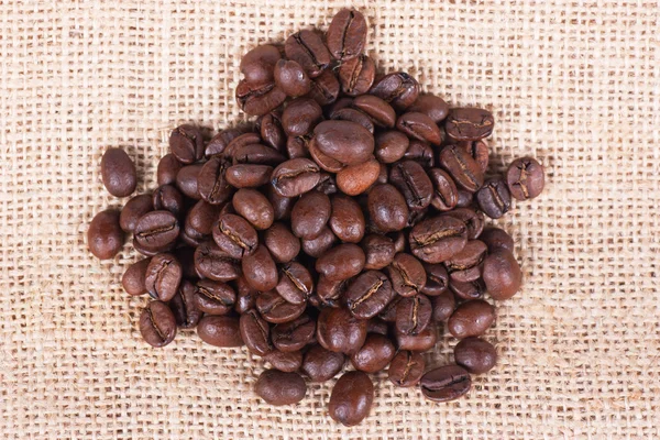 Grãos de café no saco — Fotografia de Stock