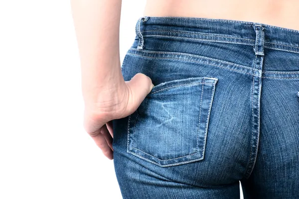 Womans jeans backside — Stock Photo, Image