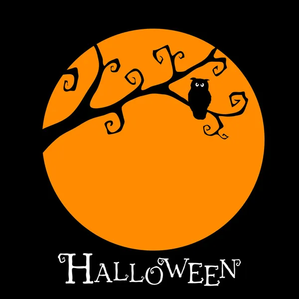 Halloween ansichtkaart met uil — Stockvector
