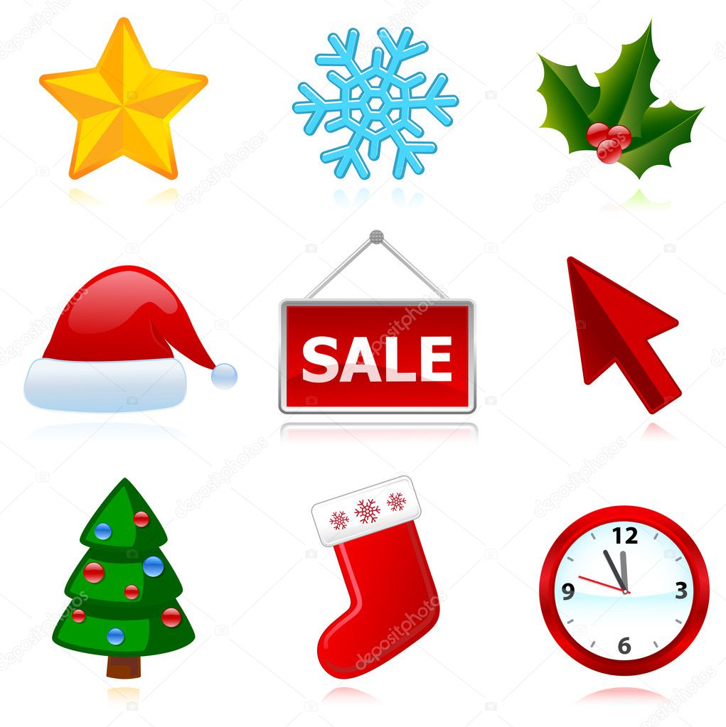 Collection of web holiday icons