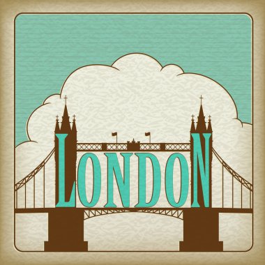 Londra landmark tower bridge. eski karton.