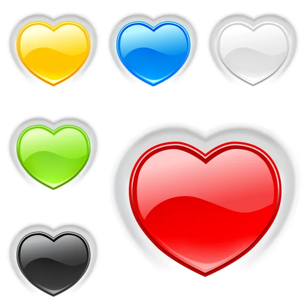 stock vector Heart (buttons) multicolor icons set. Valentine. Vector