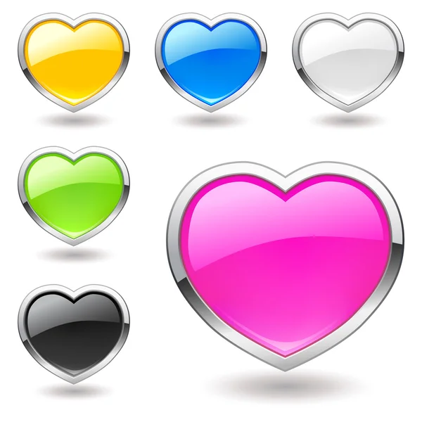 stock vector Heart (buttons) multicolor icons set. Valentine. Vector
