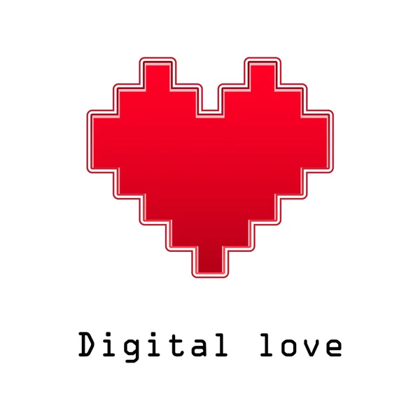 Alla Hjärtans Med Hjärtat Digital Kärlek Vektor — Stock vektor