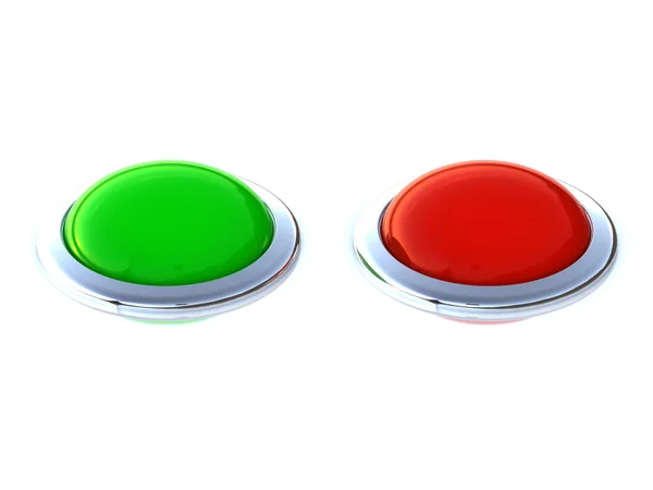 Botones verde y reb Imágenes de stock libres de derechos