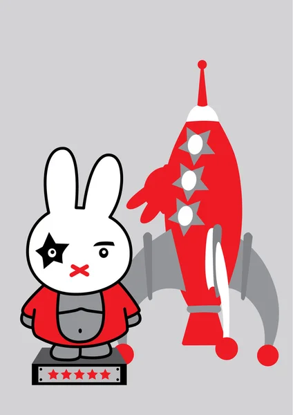 Ilustración Concepto Color Basado Personaje Conejo Japonés — Vector de stock