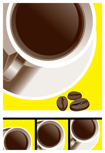 Kávé-cup_beans — Stock Vector