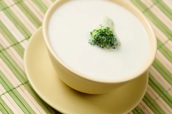Cauliflowers and broccoli cream soup — Stock Photo, Image