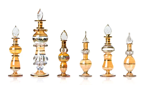 Złoty orientalnych perfum butelek — Zdjęcie stockowe