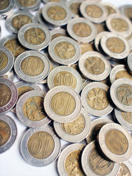 Hong Kong Ten Dollar Coins — Stock Photo, Image