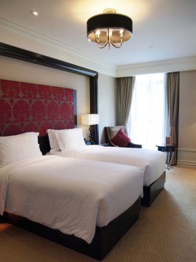 Luxury boutique hotel room clipart