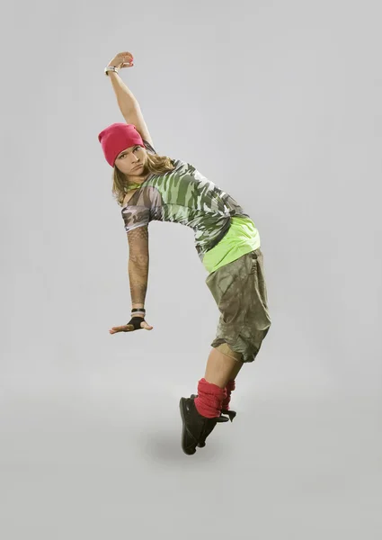 Підліток танцює розрив в дії — стокове фото