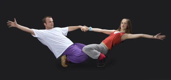 Tonåringar Som Dansar Breakdance Aktion — Stockfoto