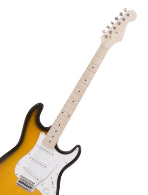 elektro gitar beyazda izole