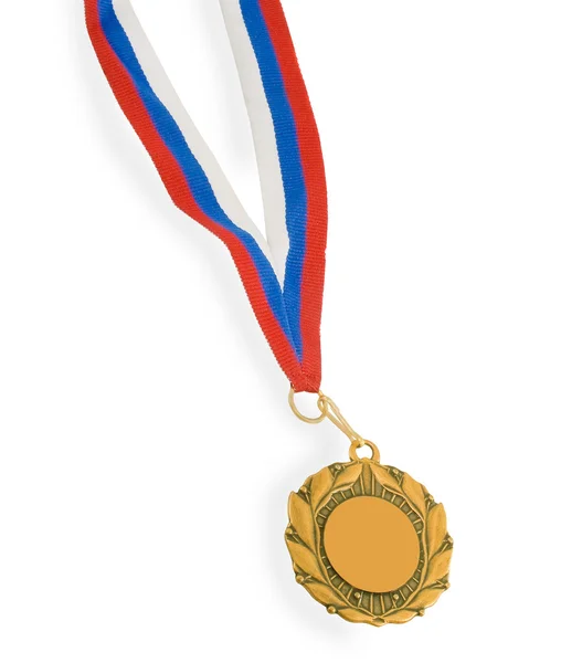 Złoty medal na białym — Zdjęcie stockowe