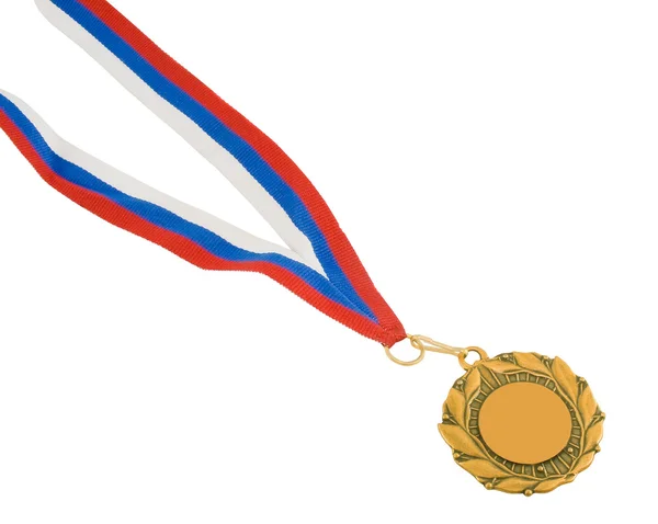 Gouden medaille geïsoleerd op wit — Stockfoto