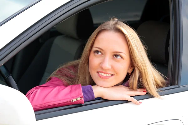 Woman Sitting In Car — Stock Photo, Image