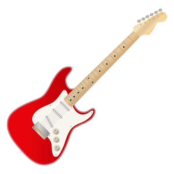 Elektrische gitaar geïsoleerd op witte achtergrond — Stockvector