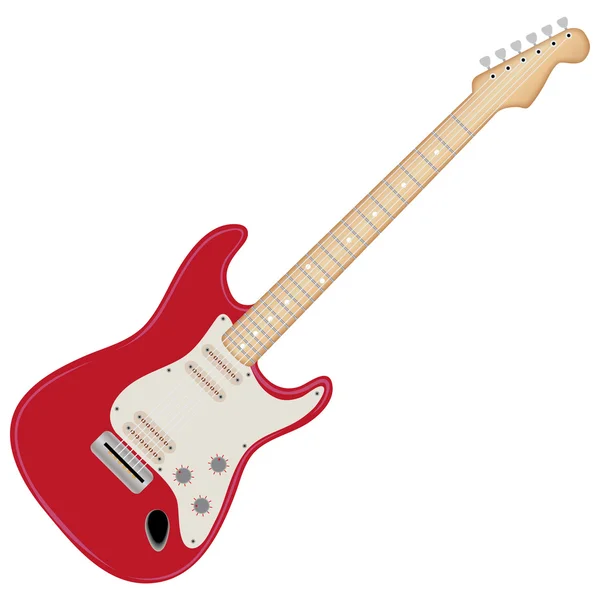 Elektrische gitaar geïsoleerd op witte achtergrond — Stockvector
