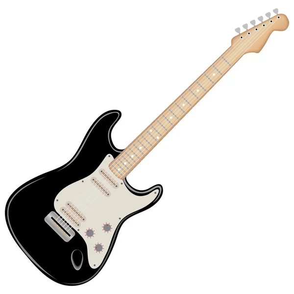 白を基調としたエレキギター — ストックベクタ